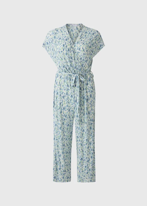 Cream Ditsy Floral Plisse Jumpsuit - 8 Image 3