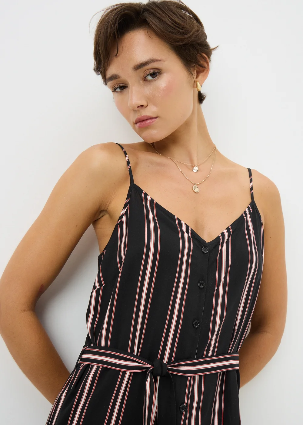 Black Stripe Strappy Jumpsuit - 18 Image 2