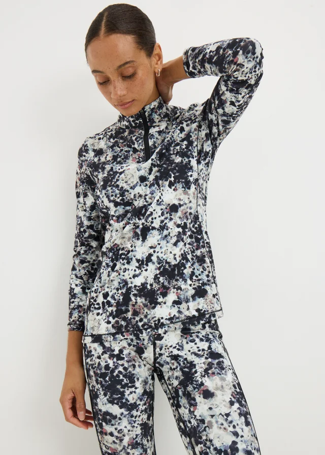 Souluxe Multicoloured Splatter Print Half Zip Top