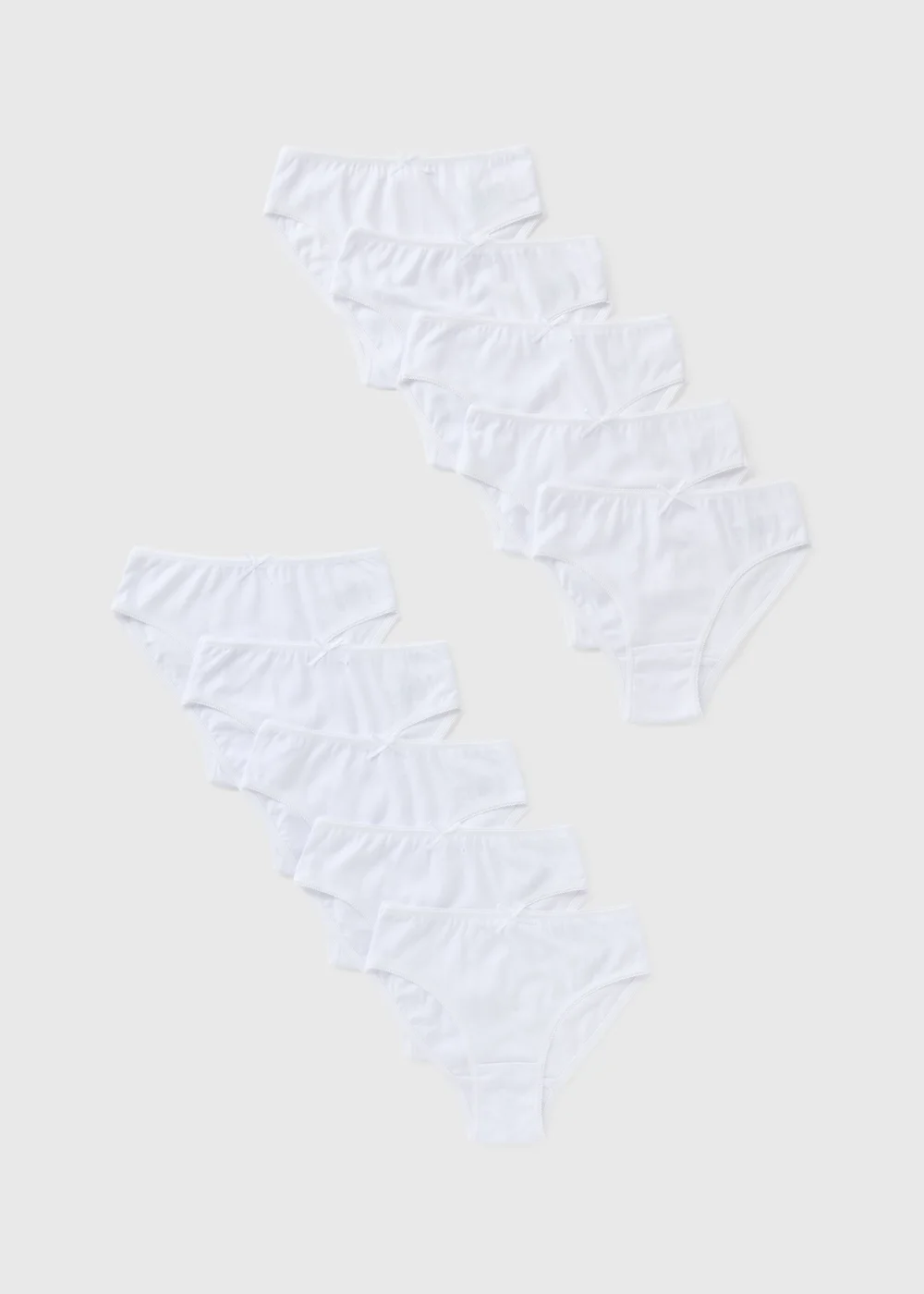 10 Pack Girls White Knickers (1.5yrs-13yrs) - Age 2 - 3 Years Image 1