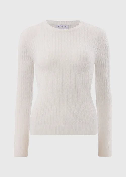 Cream Knitted Baby Cable Jumper - 8 Image 4