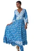 Roman Blue Paisley Print Frill Hem Maxi Dress - Size 12 Image 1