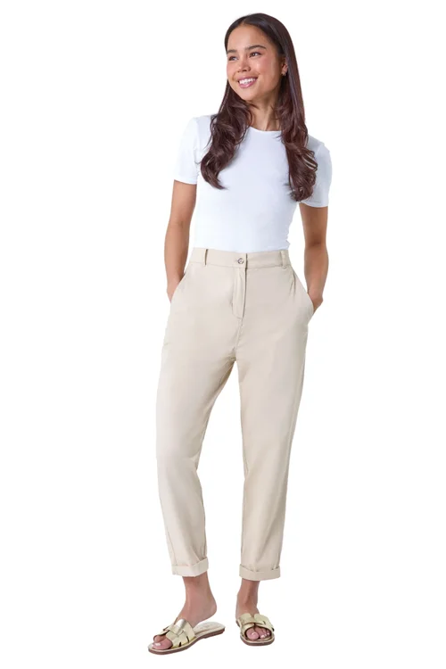 Roman Stone Petite Cotton Blend Stretch Chino Trousers - 16 Image 1