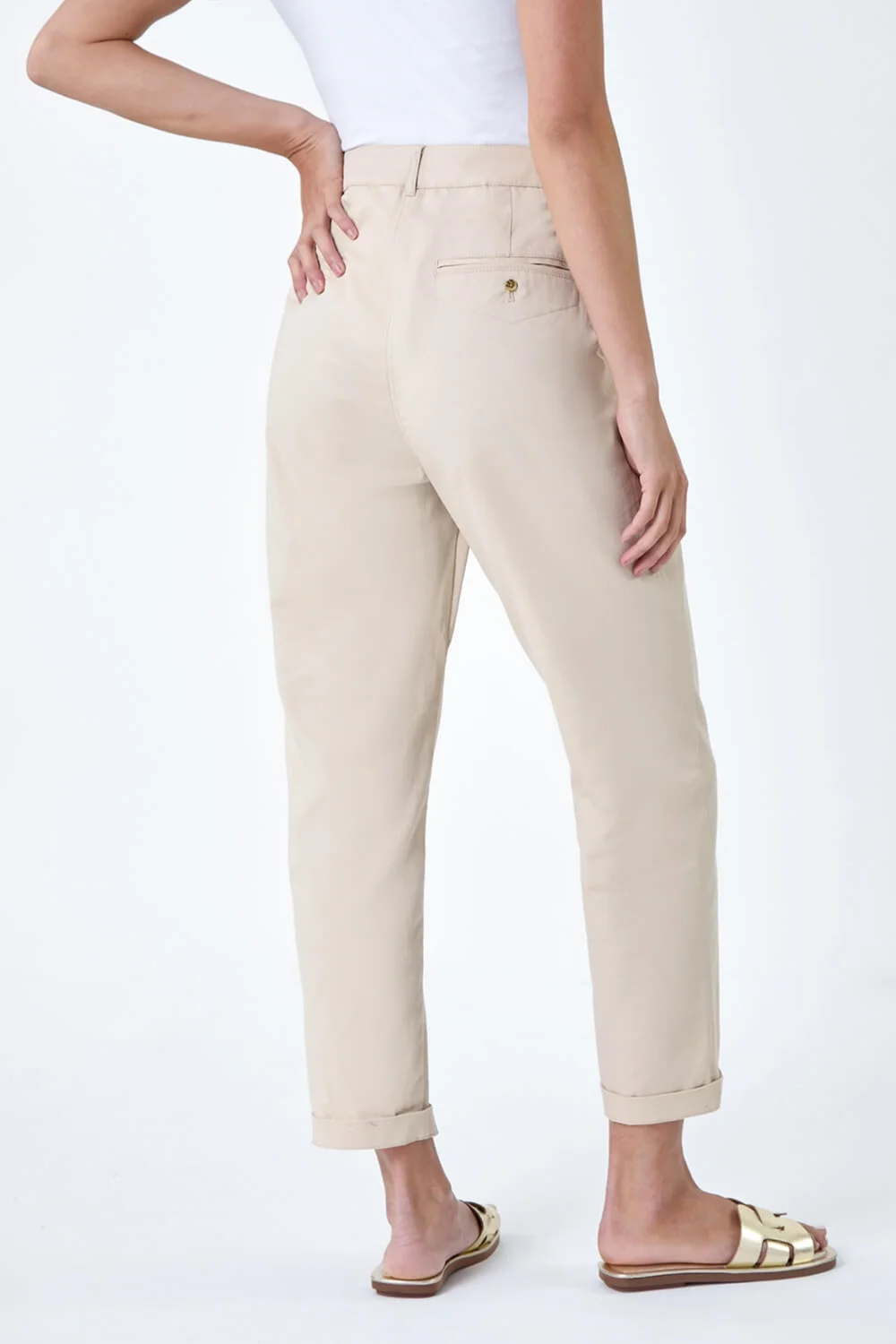 Roman Stone Petite Cotton Blend Stretch Chino Trousers - 16 Image 4