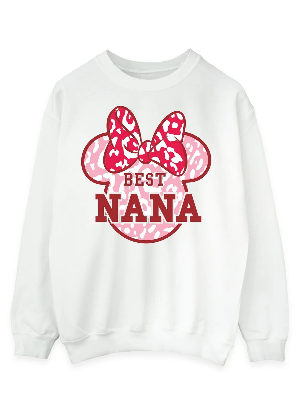 Spiral Galaxy Disney Minnie Mouse Best Nana Leopard White Sweatshirt - Large Image 1