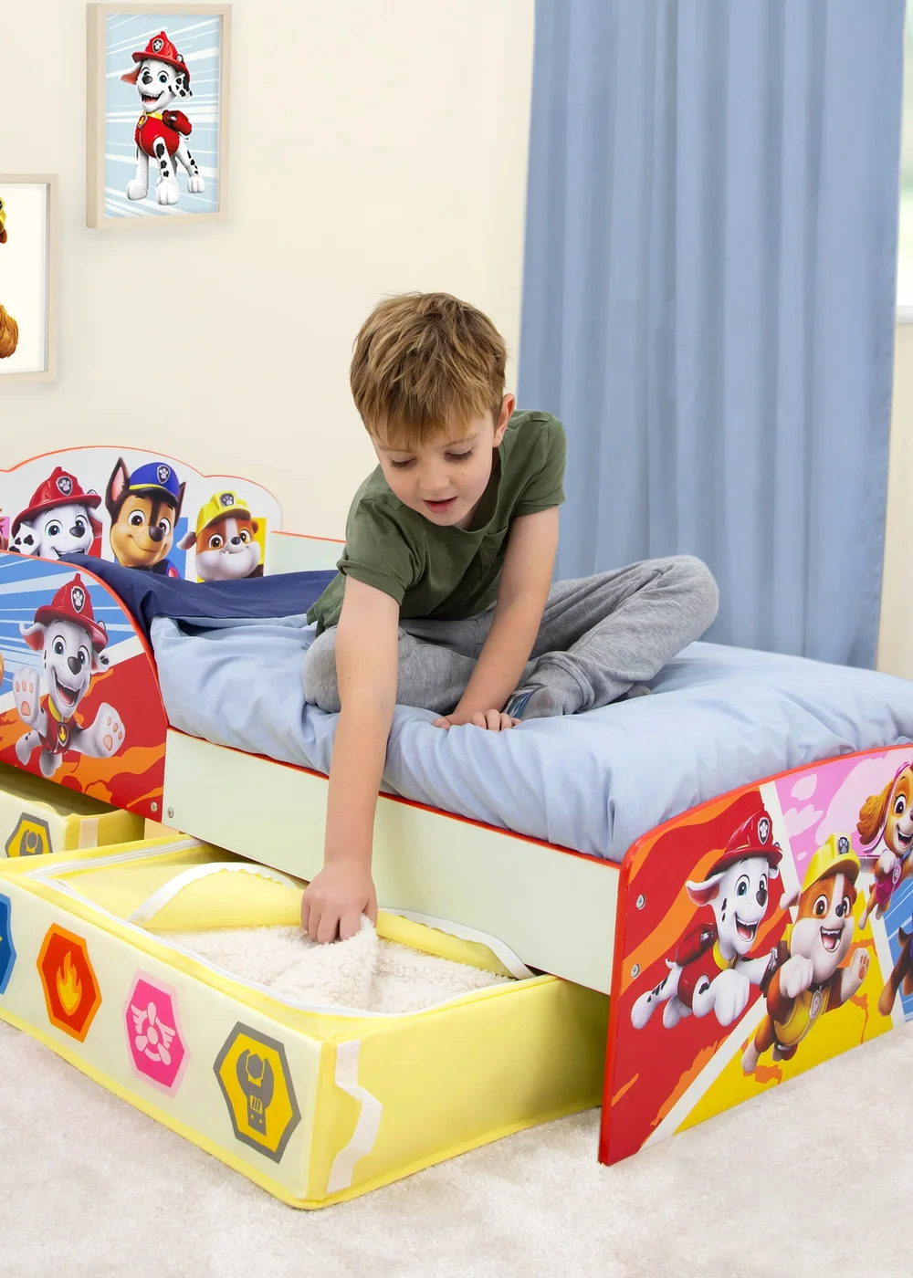 Paw Patrol Badges Toddler Bed with Storage - One Size Image 5