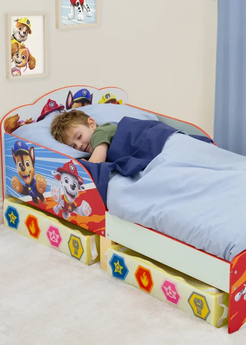 Paw Patrol Badges Toddler Bed with Storage - One Size Image 4