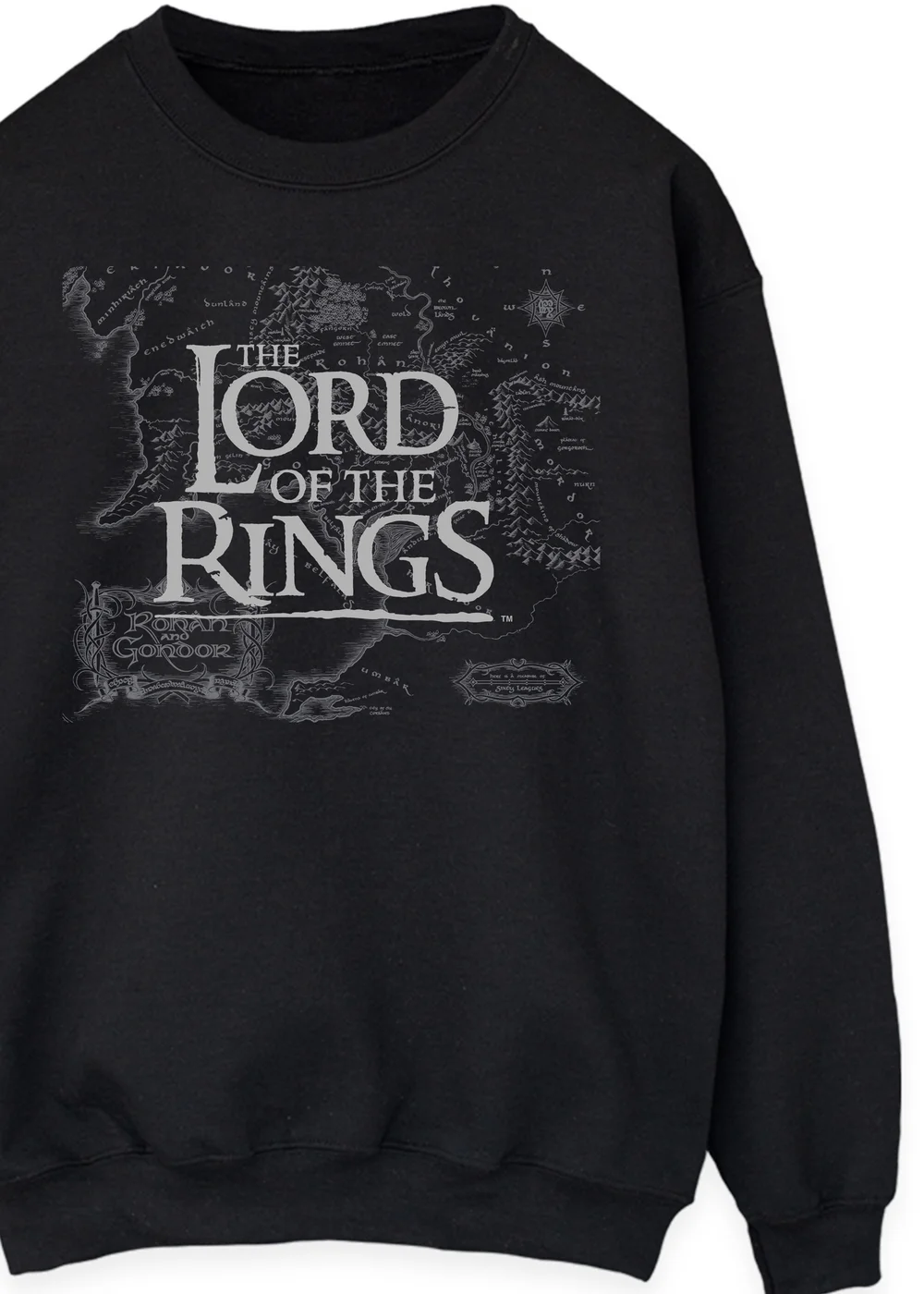 Spiral Galaxy Lord Of The Rings Map Black Sweatshirt - 5XL Image 2