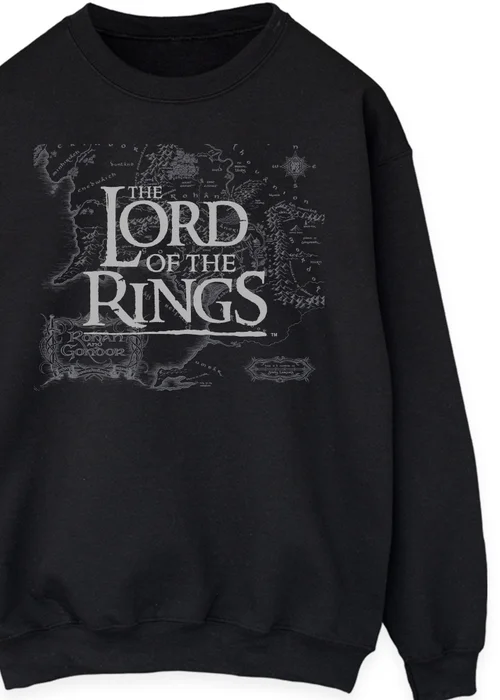 Spiral Galaxy Lord Of The Rings Map Black Sweatshirt - 5XL Image 2