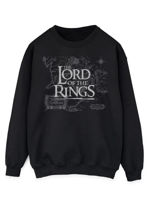 Spiral Galaxy Lord Of The Rings Map Black Sweatshirt - 5XL Image 1