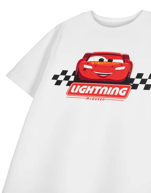 Disney White Cars Lightning McQueen Kids T-Shirt (3-14 Years) - Age 11-12 Years Image 5