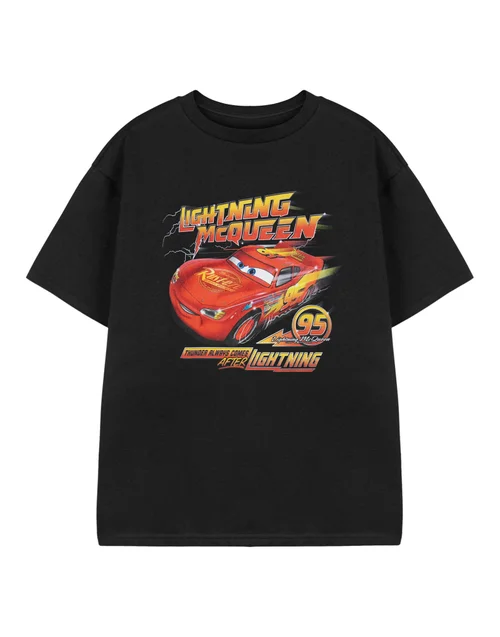 Disney Black Cars Always After Lightning Kids T-Shirt (3-14 Years) - Age 7-8 Years Image 1