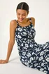 Roman Navy Floral Print Midi Sundress - Size 10 Image 3