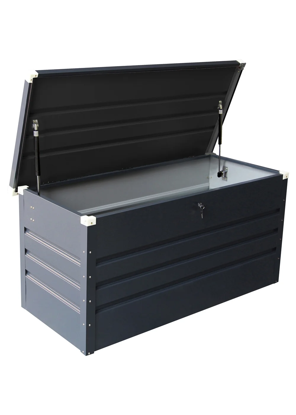 Charles Bentley Metal Storage Chest w/ Lock & Key Waterproof Seal Hydraulic Lid (H62cm x L132cm x W61cm) - One Size Image 2