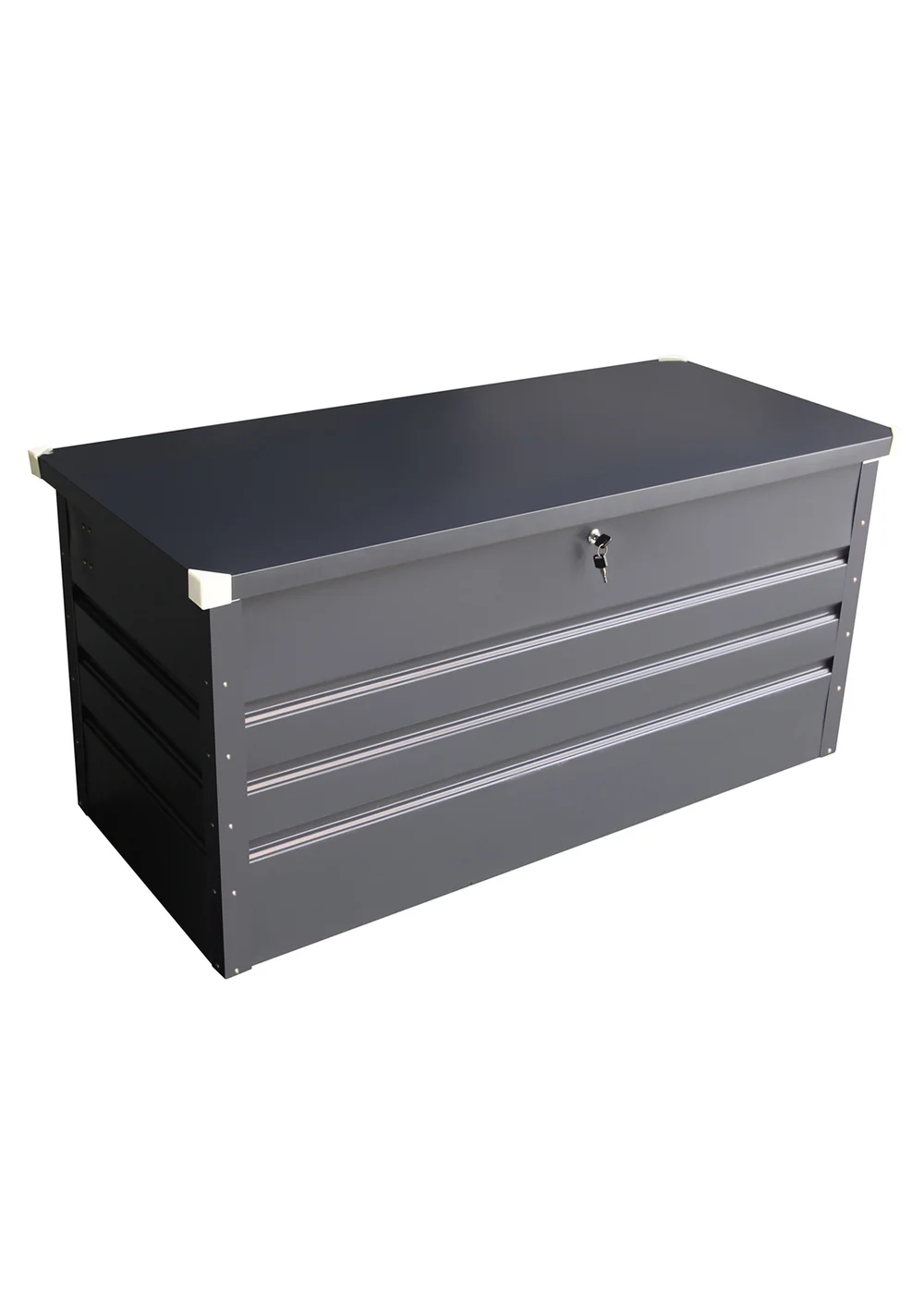 Charles Bentley Metal Storage Chest w/ Lock & Key Waterproof Seal Hydraulic Lid (H62cm x L132cm x W61cm) - One Size Image 1