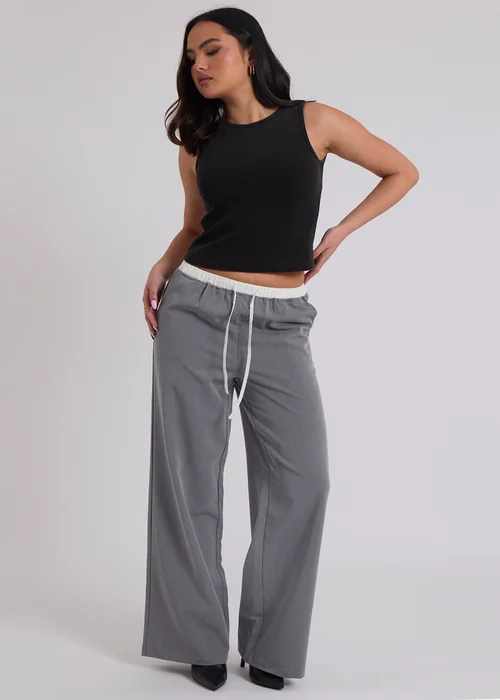 Urban Bliss Grey Elastic Double Waistband Trouser - 12 Image 2