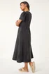 Roman Black Denim Button Through Midi Dress - Size 16 Image 4