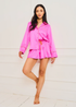 JimJam Pink Satin Revere Pyjamas Set - Large Image 1
