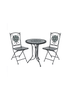Charles Bentley 3 Piece Wrought Iron Mosaic Bistro Set (2 Seater) - One Size Image 1