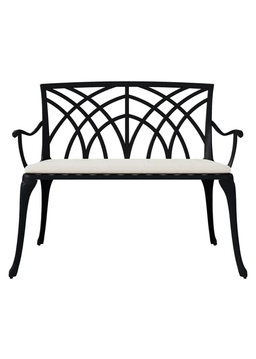 Charles Bentley 2 Seater Metal Cast Aluminium Garden Patio Bench - One Size Image 3