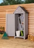 Charles Bentley FSC Slim Tall Garden Storage Shed Grey - One Size Image 1