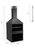 Charles Bentley Black Powder Coated Steel 118cm BBQ & Chimenea (H118cm x W44cm x D44cm) - One Size Image 6