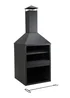 Charles Bentley Black Powder Coated Steel 118cm BBQ & Chimenea (H118cm x W44cm x D44cm) - One Size Image 4