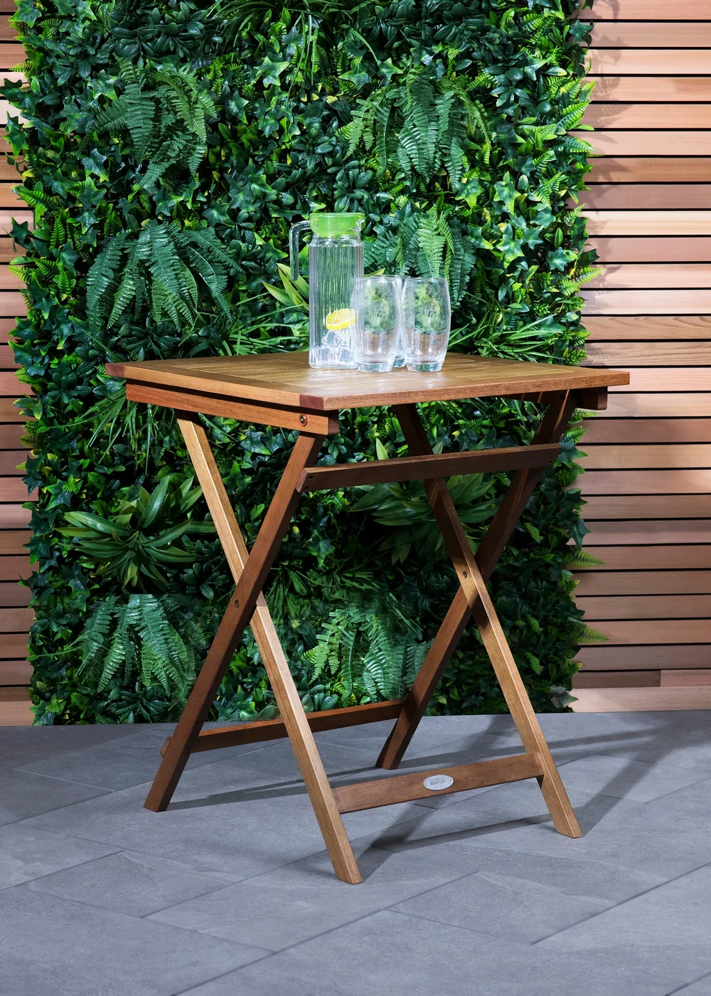 Charles Bentley Wooden Square Foldable Table FSC Certified (H74cm x W60cm x D60cm) - One Size Image 1