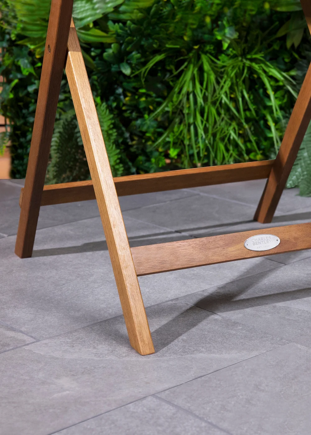 Charles Bentley Wooden Square Foldable Table FSC Certified (H74cm x W60cm x D60cm) - One Size Image 2