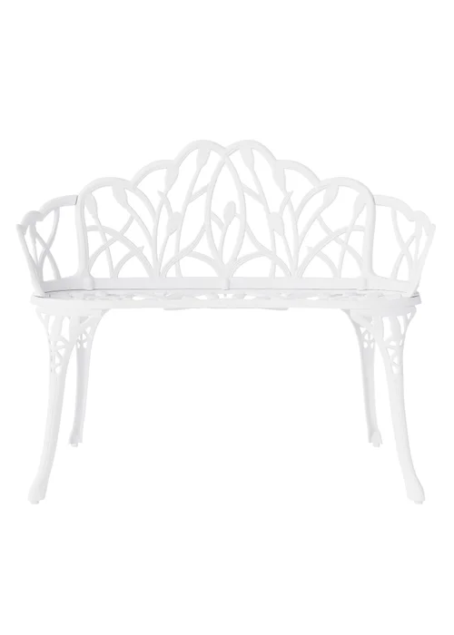 Charles Bentley White Tulip Cast Aluminium Metal 2 Seats Garden - One Size Image 4