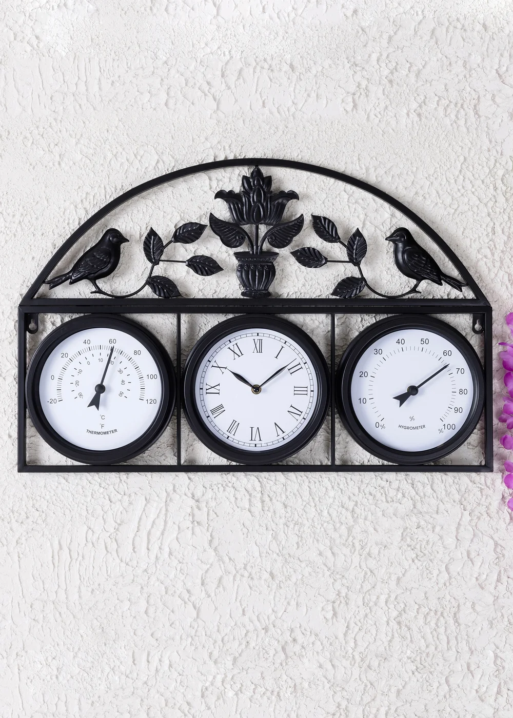 Charles Bentley Rutland Outdoor Triple Faced Wall Clock (H44cm x W66cm) - One Size Image 1