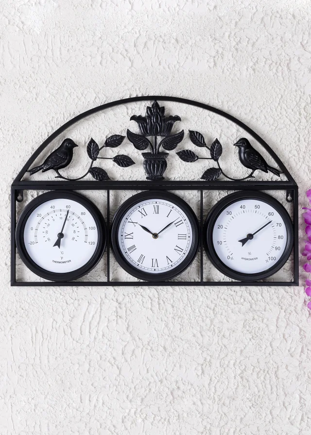 Charles Bentley Rutland Outdoor Triple Faced Wall Clock (H44cm x W66cm)