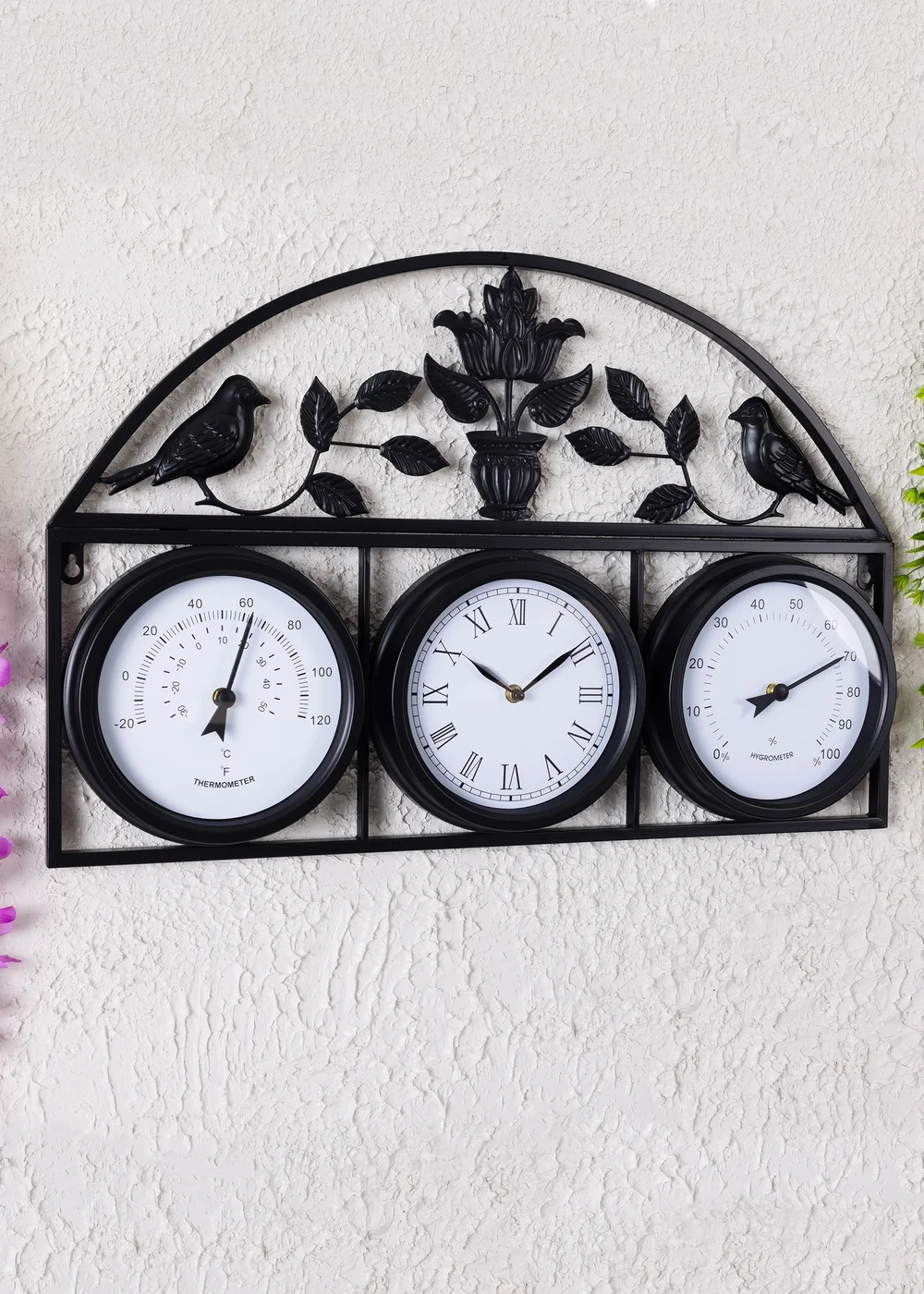 Charles Bentley Rutland Outdoor Triple Faced Wall Clock (H44cm x W66cm) - One Size Image 2