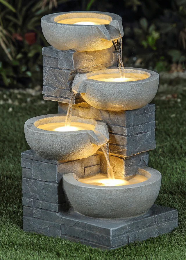 Charles Bentley Rhine Cascading Water Feature (H55.5cm x W37cm x D31cm)