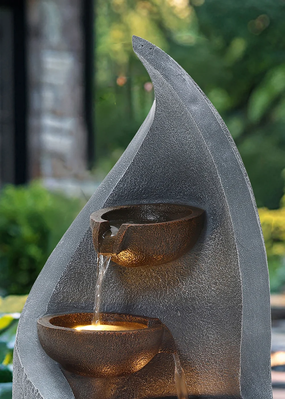 Charles Bentley Tiber Cascading Water Feature (H67cm x W27.5cm x D27cm) - One Size Image 2