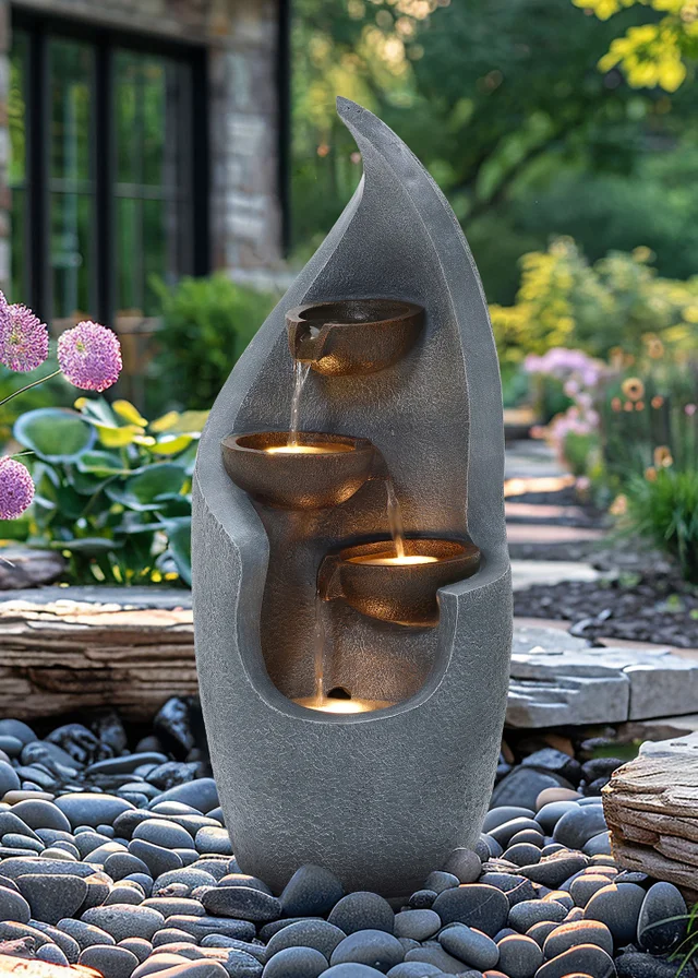Charles Bentley Tiber Cascading Water Feature (H67cm x W27.5cm x D27cm)