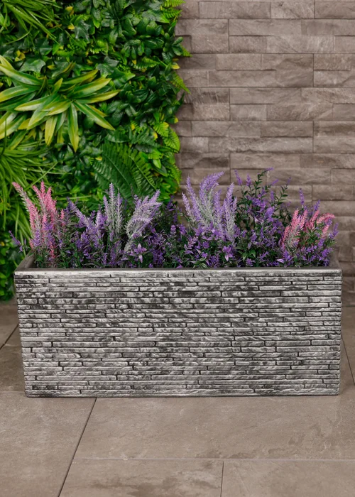 Charles Bentley Trough Slate Planter Plastic Plant Pot (H25cm x L60cm x W25.5cm) - One Size Image 1