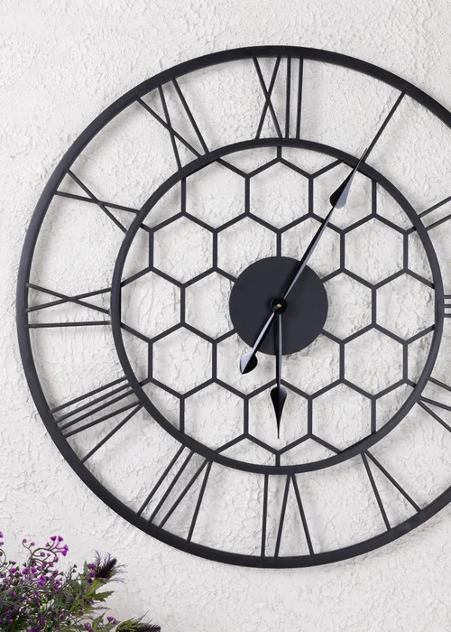 Charles Bentley Stanwick Indoor Outdoor Round Skeleton Wall Clock (Dia. 90cm) - One Size Image 1