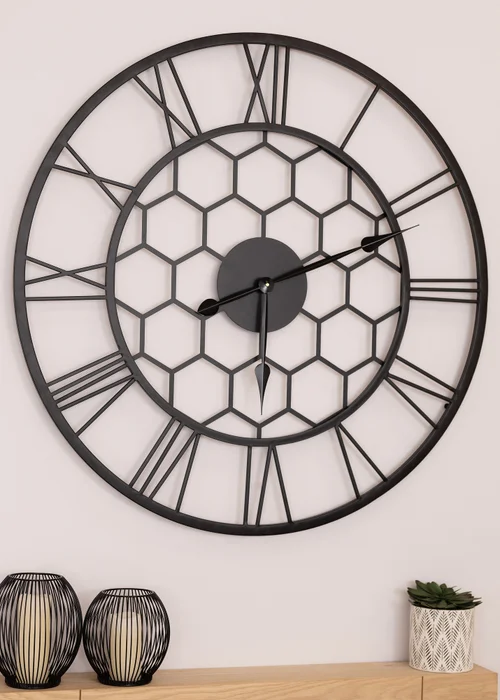 Charles Bentley Stanwick Indoor Outdoor Round Skeleton Wall Clock (Dia. 90cm) - One Size Image 2
