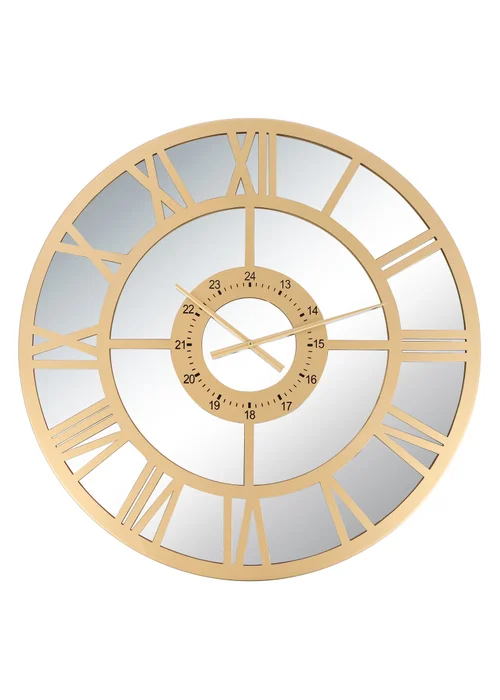 Charles Bentley Coniston Indoor Outdoor Mirrored Skeleton Wall Clock (Dia. 80cm) - One Size Image 4