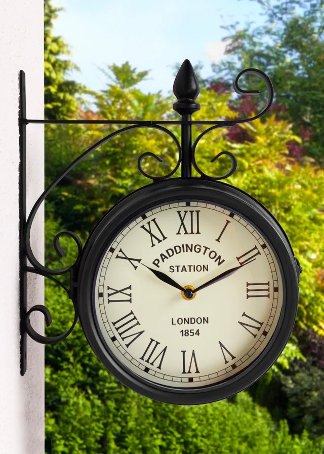 Charles Bentley Paddington Indoor Outdoor Double Sided Wall Clock (H32cm x W27cm)