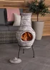 Charles Bentley Outdoor Medium Natural Clay Chiminea Patio Heater Firepit (H85cm x W36cm) - One Size Image 2