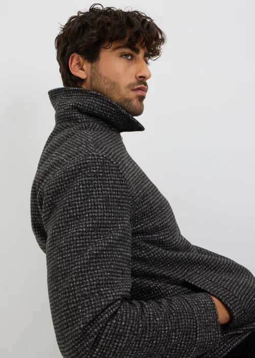 Grey Smart Check Zip Through Jacket - S Image 2