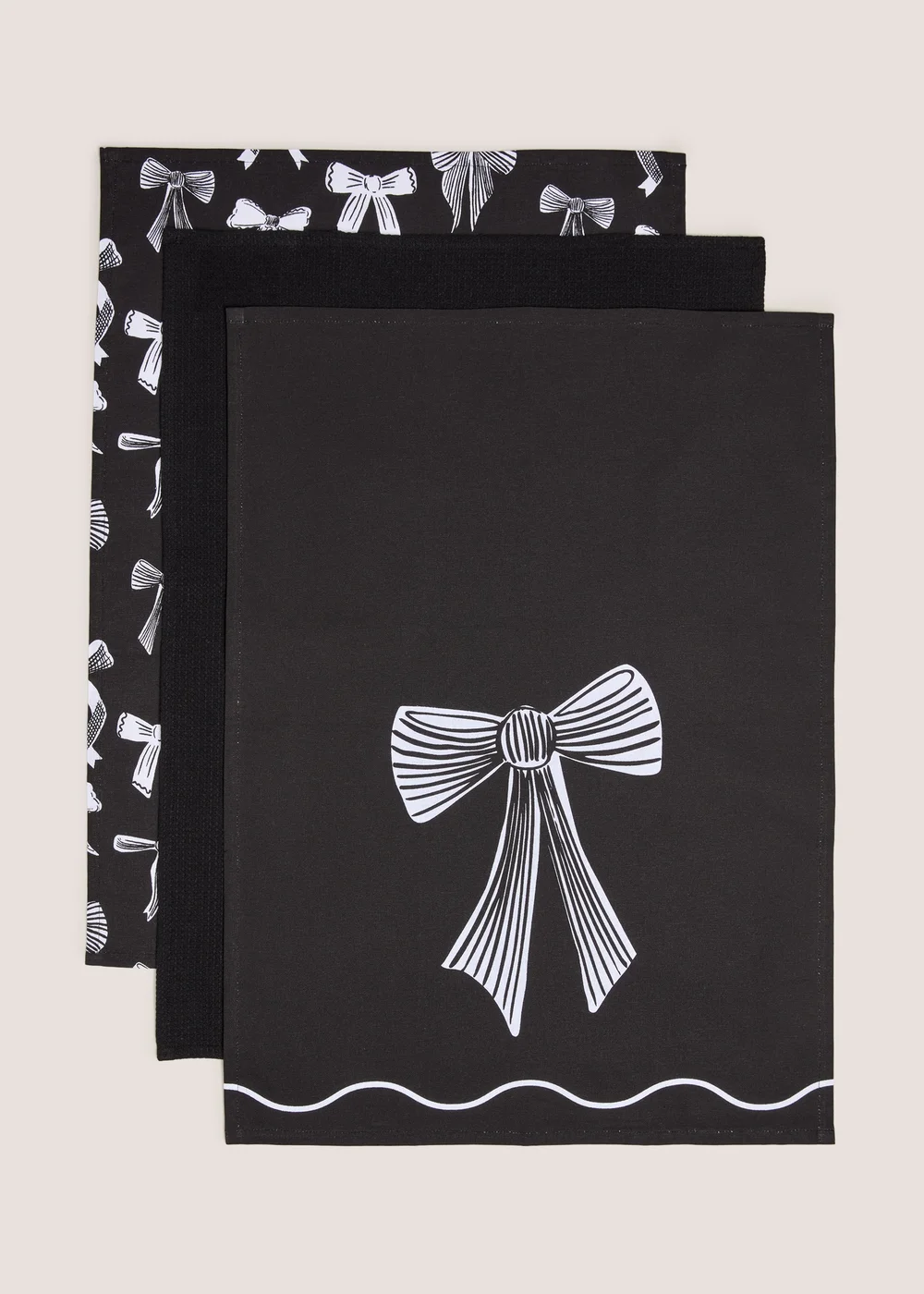 Black Bow Tea Towels Image 1