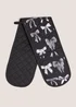 Black Mono Bow Oven Gloves Image 1
