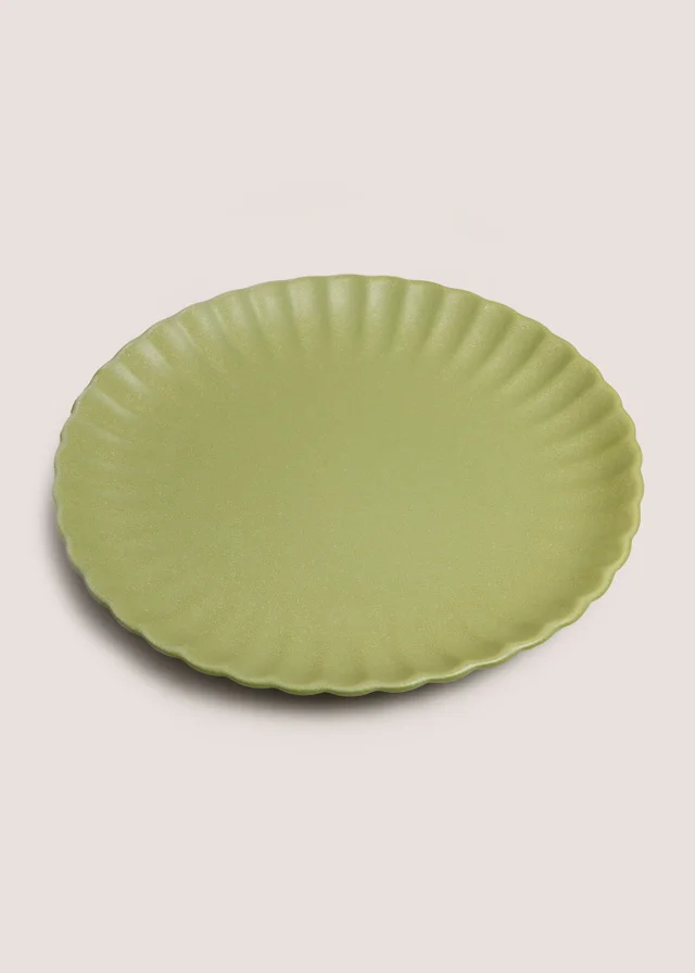 Green Scalloped Dinner Plate