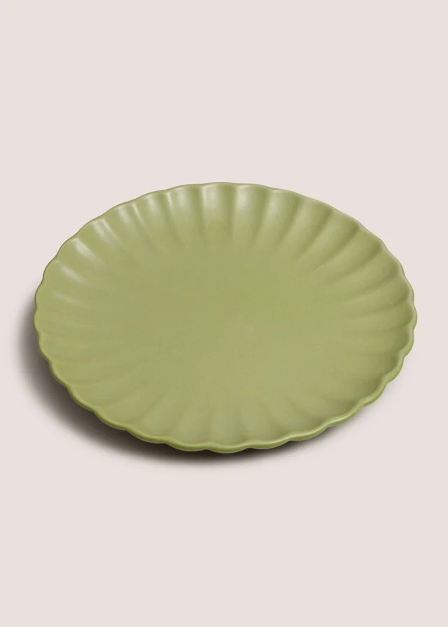 Green Scalloped Side Plate