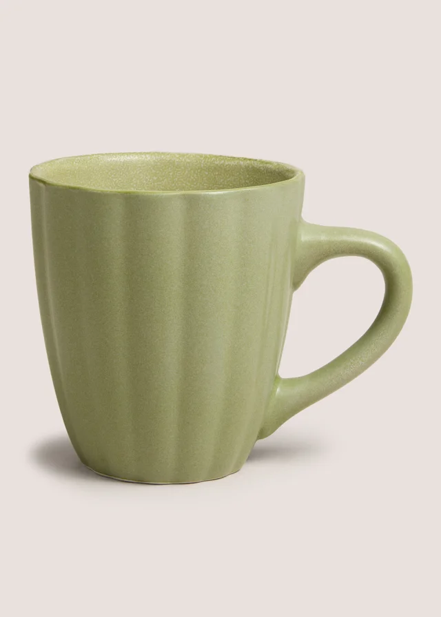 Green Scalloped Mug