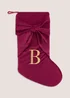 Burgundy Christmas Alphabet Stocking - I Image 1