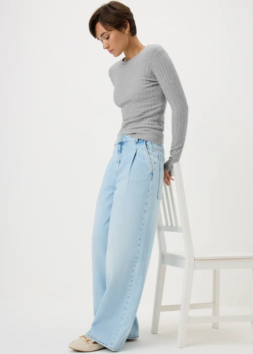 Light Grey Baby Cable Jumper - 8 Image 2